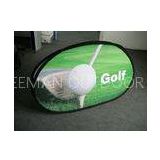 Golf Outdoor Oval Pop Up Advertising Banners Green With Spring Metal Steel Frame