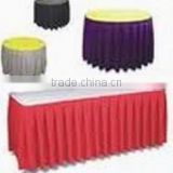 wedding table skirting polyester table skirt with top covers