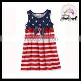 American National Day Baby Summer New Style July 4th Dress Baby Girl Party Dress Children Frocks Designs