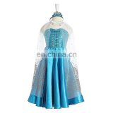 2014 New Arrival Hot Sale Frozen Elsa Dress Free Shipping Movie Princess Children Frozen Elsa costume for Girls With Crown