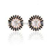 2016 New Fashion Sparkling Earrings Sunflowers Zircon Imitation Jewelry Accessories Girls Wedding Gift thumbnail-1