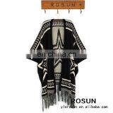 Black Great Star Pattern Woman Cardigan Shawl Style With Fringes Crochet Sweater Pattern thumbnail-2