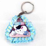 Disney Factory Made Creative Lovely Handmade Tin Plate Heart Shaped Ribbon Badge Keychain for Promoton Gift thumbnail-2