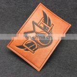 Custom Sewn on Embossed pu Leather Patch Label With Laser Cut for Clothes