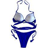 Cross Wrap Underwire Push up Bikini Top and Bottom thumbnail-2