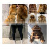 New Arrival Winter Fashion Wholesale Elegant Thick Warm Outwear Fox Fur Casual Crop Coat Jacket For Women thumbnail-2