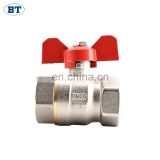 BT1008 good price  ball valve with red butterfly  handle