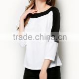 2015 new design chiffon ladies blouse with short sleeve