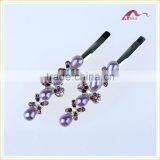 Charming Factory Price Multi Colors Elegant Hair Grips Metal Crystal Decorated Flower Shape Ceramic Beads Hair Clips For Girls thumbnail-4