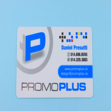 Plastic loyalty card with highlighted logo made by hot stamp gold or silver foil