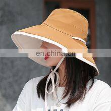 New Ins Style Fashion Big Brim Solid Color Double-sided Fisherman Hat Summer Simple Lace Sun Hat thumbnail-2