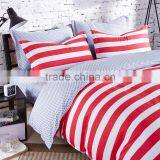 Warm and Confortable Design Red and White Stripe Home Textile Bedding Set From China Supplier thumbnail-3