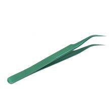Green Stainless Steel Niezi Elbow Pointed False Eyelash Grafting Tool Assistant Tweezers Eyelash Planting thumbnail-5