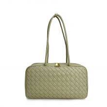 French Elegant Woven Bag Women's Shoulder Handbag Commuter Bag Neutral Minimalist Style Bucket Bag Polyurethane Material thumbnail-4