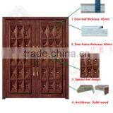 Waterproof Double Swing Main Entrance Exterior Wood Sliding Doors thumbnail-3