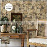 New Printed Vinyl Coated Wallpaper, Brown Trendy Special Design Wall Mural for Shop , Waterproof Wall Paper Corparation thumbnail-1