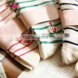 Anchor Embroidery Fringe Ocean Wind Navy Cotton Socks thumbnail-1