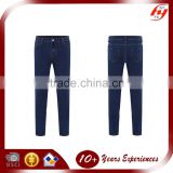 high quality women cheap slim long blue stretch pencil jeans middle waist jeans