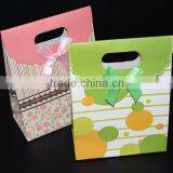 2016 luxury recycle paper shopping bag with ribbon close