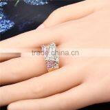 Zinc Alloy Pink White Rhinestone Full Jewelled Latest Molded Rose Gold Finger Ring thumbnail-6