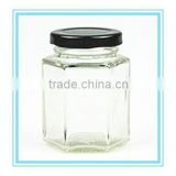 2016 Hot sale 100ml glass mason jar with black metal lid
