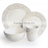 High quality ceramic dinner set dinnerware porcelain embossed