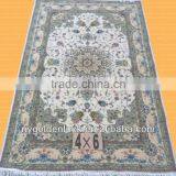 4x6ft Flower Design Wool Carpets thumbnail-1