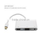 Mini DP1.2 to VGA and HD MI With Audio Adapter