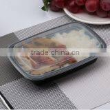 Single Compartment Black Food Grade Plastic Container Microwave Feature