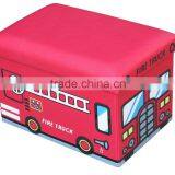 Kids Toy Storage Fire Truck Foldable Ottoman thumbnail-1