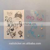 Custom New Fashion Rhinestone Metallic Tattoo Crystal Gold Foil Tattoo Stickers thumbnail-6