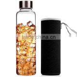 Pyrex Material Covered Bright Handmade Dishwasher Safe Reusable Glass Water Bottle 500ml Clear thumbnail-2