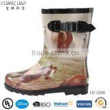 Fashionable Good Sale Horse Printing Kid Rubber Shoe