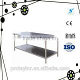 The stainless steel work table with top shelf