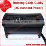 Conference Desktop HDMI Motorized Pop Up Socket With Media Cable Cubby thumbnail-3