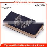 Europe Hot Sale Compact Zip Around Purse Leather Clutch