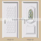 White Wpc Door With Glass Panel