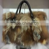 Wholesale Fashionable Handbag Real Fox Fur Handbags For Ladies