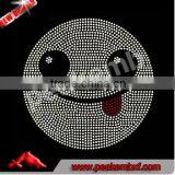 Bling Crystal Hot Fix Motif Emoji Rhinestone Smile Face Iron on Rhinestone Transfer for Kids Clothes thumbnail-3