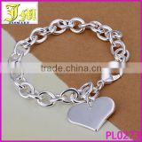 Wholesale New WOMEN GIRLS 925 STERLING SILVER Filled Solid Heart Bracelet Heart Pendant