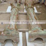 CUSTOM DESIGN DARK GREEN ONYX COLUMNS PILLARS CARVED TOP thumbnail-2