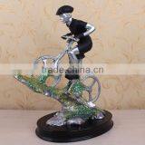 Wholesale Resin Model Racing Bicycle Player Scultpture Sports Medal thumbnail-2