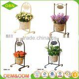 Tabletop Wholesale Metal Frame Wicker Artificial Handmade Decorate Hanging Flower Gift Basket thumbnail-1