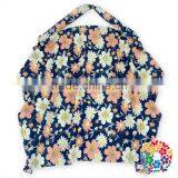 Fashion Navy Blue Floral Oversize Nursing Cover With a Bag - Breastfeeding Cover With a Bag - New Mom Gift thumbnail-1