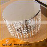 Crystal Beaded Wedding Cake Stands & Silver Cake Plate Round thumbnail-1