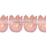 Pearlized Amber Glass Floral Votive Holder, Box of 4 thumbnail-2