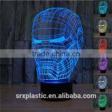Christams Fashion Gifts 3D Ironman Bedroom Night Lamp, Customized Models 7 Colors Changing 3D Optical Led Night Light China Make thumbnail-1