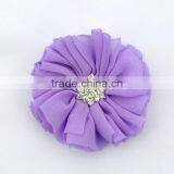 Handmade Chiffon Flower With Rhinestone for Kids Hair Accessories thumbnail-2