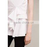 Round Neck Sleeve Summer Ruffle Top Latest Saree Blouse Designs thumbnail-3