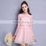 Winter Chinese Traditional Elegant Plain Velvet Cheongsam Dresses for Women thumbnail-1